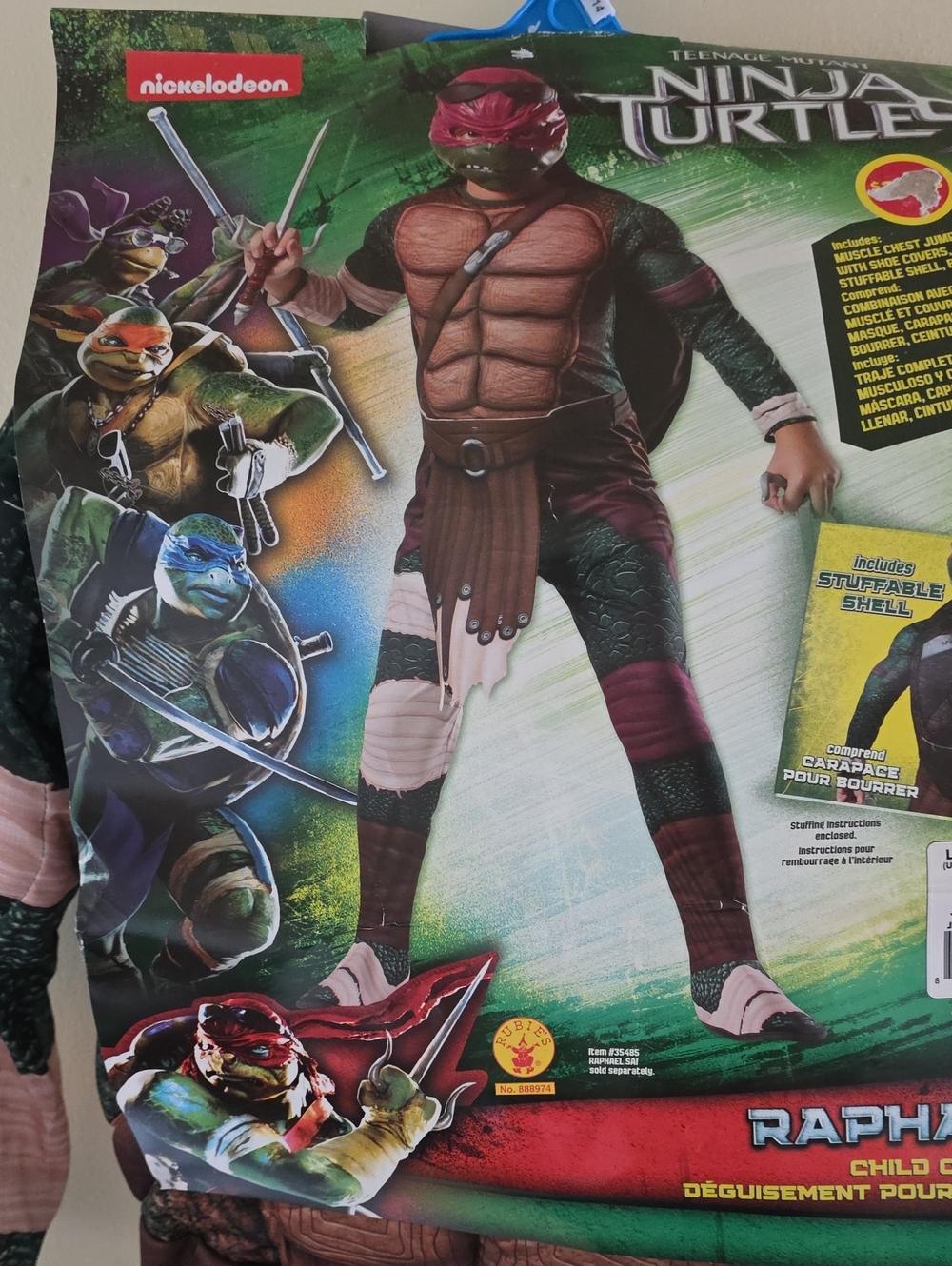 Nickelodeon NIP Teenage Mutant Ninja Turtles Raphael Kids Costume - L (12/14)